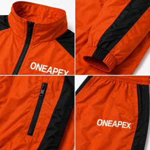 <b>Men's</b> Orange <b>Black</b> Windbreaker Tracksuit Set Lightweight Sports <b>Jacket</b> Jogger Pants Streetwear Training <b>Suit</b> - Product Image 5
