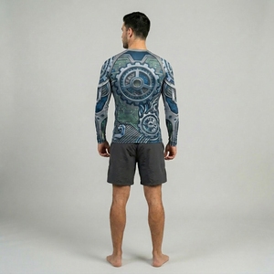 เสื้อแรชการ์ดผู้ชายคุณภาพสูง สำหรับออกกำลังกาย แห้งเร็ว แขนยาว ลายพิมพ์ซับลิเมชั่นด้านขวา - Product Image 5