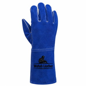 Gants de soudage en cuir de vachette résistant à la chaleur, gants de protection industrielle robustes, manches longues, protection ignifuge - Product Image 6