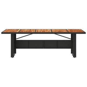 Mesa de Jardín de Madera Maciza de Acacia con Ratán PE Negro y Acero con Recubrimiento en Polvo - Product Image 4