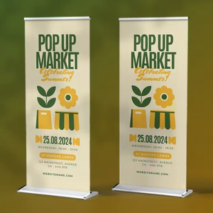 Portable Aluminum Retractable Roll Up <b>Banner</b> Stand with Carry Bag for Promotional Display - Product Image 3