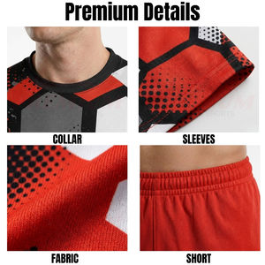 ชุดฟุตบอลแบบกำหนดเองพร้อมกางเกงขาสั้น ชุดพิมพ์ลายชื่อทีม - Product Image 5