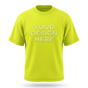 OEM Men's Waffle Knit Cotton O-Neck T-<b>Shirt</b> Heat-Transfer Printed Custom Logo Regular Fit Anti-shrink Short Sleeve Manufacturer - Product Image 1