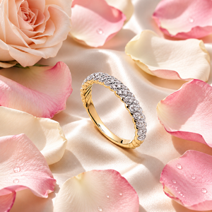 Anillo de Boda con Diamante Cultivado en Laboratorio, Corte Redondo, Diseño de Cuerda Trenzada, en Oro de 10K, 14K, 18K, Plata 925, 935, Joyería Fina - Product Image 1