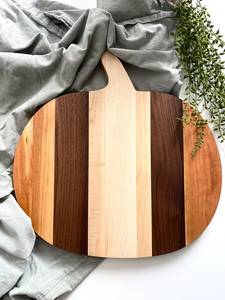 Wooden Pumpkin <b>Shaped</b> Chopping Board With Handle Round Kitchen Cutting <b>Block</b> - Product Image 4