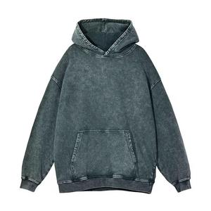 Sudadera con Capucha Extra Grande Personalizada 2025, Fabricada con 100% Algodón, Lavado Ácido, Estilo Vintage, Sudadera de Alta Calidad para Hombre - Product Image 4