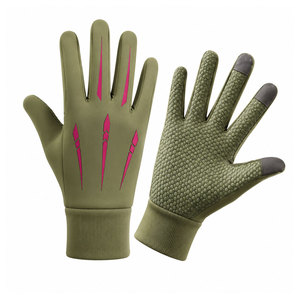 Gants de pêche d'hiver imperméables en gros pour hommes et femmes, à doigts complets, coupe-vent, thermiques, compatibles écran tactile, fermeture auto-agrippante en PU - Product Image 1