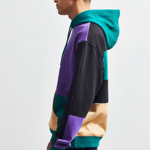 <b>Men</b> Color Block <b>Pullover</b> Hoodie Custom Fleece Kangaroo Pocket Casual Streetwear Sweatshirt <b>Men</b> Oversized Fleece <b>Pullover</b> - Product Image 2
