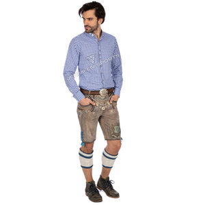 Camisa para Hombre, Estilo Bávaro, Tradicional, para el Oktoberfest 2026 en Alemania, Camisa Trachten Azul y Blanca, Algodón Puro de Alta Calidad - Product Image 3