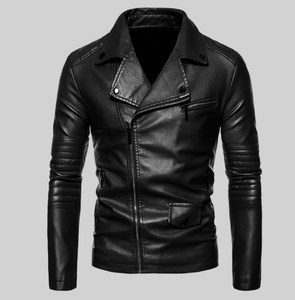 High Quality Wholesale Custom PU Synthetic Leather Business Formal Causal <b>Slim</b> <b>Fit</b> Personalized Windproof Men <b>Jackets</b> - Product Image 1