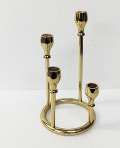 Gold Color Customized Modern Handmade Candlestick <b>Holder</b> Christmas Tabletop Decorative Antique Metal candle Stand - Product Image 4