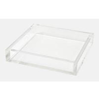 Plateau de service et de rangement multifonctionnel moderne en acrylique de luxe avec plateau transparent en Lucite pour la vaisselle de cuisine et la décoration de table basse