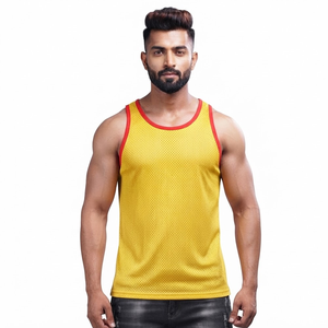 Factory Price Breathable <b>Men</b> Sports Mesh Sleeveless Mesh <b>Singlets</b> for <b>Men</b> Transparent Vest for Sale Transparent Vest - Product Image 1