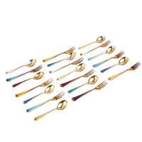 Ensemble de couverts élégants en or rose avec poignées ornées, compatibles lave-vaisselle, pour mariage, dîner, maison, restaurant, hôtel, banquet, fête