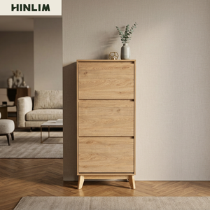 Modern Scandinavian Design 3-Drawer <b>Shoe</b> <b>Rack</b> Cabinet <b>Large</b> Capacity Space Saving Freestanding Laminated Board Living Room - Product Image 2