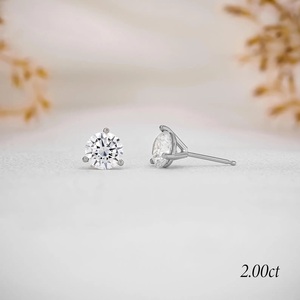 Boucles d'oreilles à visser en moissanite VVS de 3 mm à 10 mm |   Clous d'oreilles en argent sterling 925 de luxe avec diamants |   Bijoux Hip Hop classiques unisexes - Product Image 6