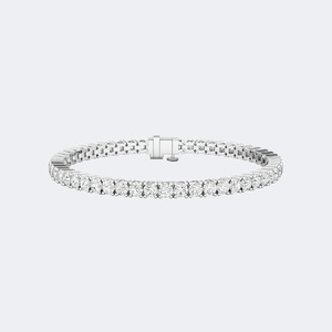 7.00CTW 9K <b>Gold</b> Plated Lab Grown Round Prong-<b>Set</b> Diamond Tennis Bracelet IGI Certified - Product Image 4