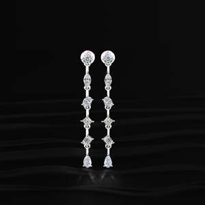 Pear Cut Moissanite <b>Stud</b> Earrings 4 TCW Colorless VVS 14K Gold 2 Carat Teardrop Solitaire 3 Prong Screw Back Handmade Jewelry - Product Image 2
