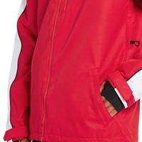 Veste softshell rouge pour homme, coupe-vent, fermeture éclair, col montant, color-block, vêtement d'extérieur, coupe classique