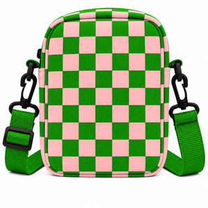 Bolso Bandolera Personalizado de la Hermandad Alpha Kappa Alpha con Logotipo Bordado en la Parte Delantera, Cierre con Botón Verde y Rosa, Uso Diario Informal para Mujer - Product Image 3