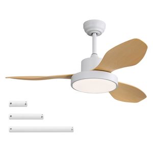 Ventilatore da Soffitto Bianco da 47 Pollici con Luce LED 22W, 6 Velocità, Motore DC Reversibile e Telecomando per Soggiorno - Product Image 1