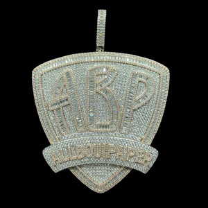 RB Gems <b>Custom</b> Initial <b>Name</b> <b>Necklace</b> VVS Moissanite Iced Bezel Setting Letter Pendants Religious Christian Hiphop 18K Gold - Product Image 6