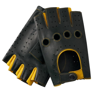 Guantes de conducción de primera clase para hombre, de cuero suave, antideslizantes, para conductores de motocicletas y autobuses, uso en exteriores - Product Image 1