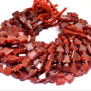 AAA+ Red Onyx 12mm-15mm Faceted Nuggets Beads Natural Rare Onyx <b>Step</b> Cut Tumbled Semi Precious Gemstone Beads For Jewelry Making - Product Image 1