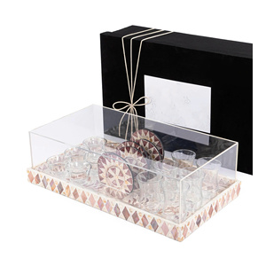 New style set of wiping trays with acrylic covers and coasters, <b>Ramadan</b> EID holiday decorations, handcrafted from Vietnam. - Product Image 4