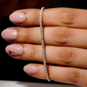Bracelet tennis en diamant de laboratoire 2MM, or jaune 14K de haute qualité, certifié IGI, bijoux de mariage tendance unisexe - Product Image 2