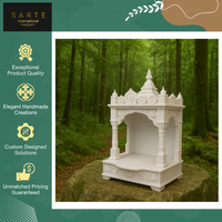 Autel sacré blanc de haute qualité, écologique, pour la méditation et la décoration spirituelle, exquis, sculpté à la main, en marbre hindou moderne