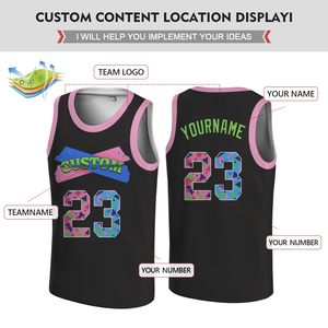 เสื้อบาสเก็ตบอลแบบซับลิเมชั่นสั่งทำพิเศษ สำหรับผู้ใหญ่ แบบไม่มีแขน ผ้าตาข่าย ระบายอากาศได้ดี พิมพ์ลายหมายเลข - Product Image 4