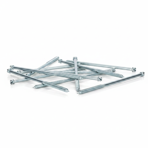 Tornillos parciales de cabeza ranurada de acero al carbono con doble extremo zincado, métricos/pulgadas, grado industrial PDC, clase 4.8 6.8, para fijación de madera - Product Image 1