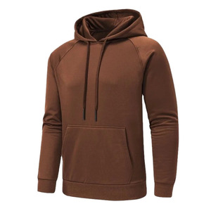 Sweat à capuche à manches raglan avec impression de logo personnalisé, en molleton épais, uni, style streetwear, avec poche kangourou, vente en gros - Product Image 1
