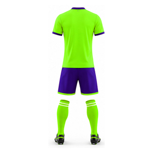Men's Green Purple Gradient Soccer Jersey Set Short Sleeve Crew Neck Moisture Wicking Breathable Uniform Matching Shorts <b>Socks</b> - Product Image 2