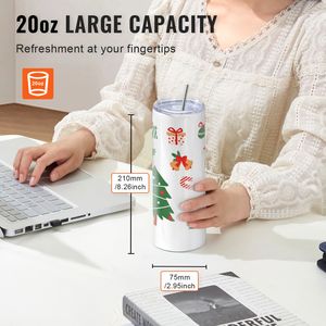 Confezione da 50 Bicchieri Termici in Acciaio Inox da 20oz per Sublimazione, Bicchieri Dritti a Doppia Parete in PC per Personalizzazione - Product Image 5