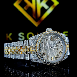 Nuevo Reloj Automático de Cuarzo con Movimiento Resistente al Agua, Correa de Acero Inoxidable con Diamantes Moissanite, Reloj de Lujo Unisex - Product Image 1