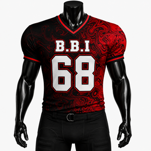 Custom American Football Jersey <b>Brown</b> White Padded Plus Size Short Sleeve Moisture Wicking V-neck High Quality Customized Sets - Product Image 5