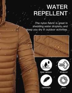 Veste matelassée professionnelle pour homme, fabriquée en coton, anti-UV, coupe ajustée, style streetwear, écologique, épaisse, brillante, à capuche - Product Image 4