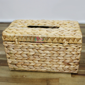 Handmade Woven Tissue <b>Box</b> Cover Nordic Style Rectangular Desktop <b>Storage</b> Brown <b>Beige</b> Natural Color - Product Image 3