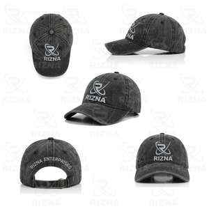 Gorra de Béisbol RIZNA de Mezclilla Twill, 6 Paneles, Ajustable, Unisex, Estilo Casual Vintage, Lavada, con Logotipo Bordado en 3D en el Panel Frontal, Azul, Algodón, Metal - Product Image 6