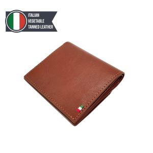 Castello Italian Unisex Bi-fold Card Zipper Coin <b>Wallet</b> Minimalist Design with Flag Embroidery Short Length Polyester Lining - Product Image 4