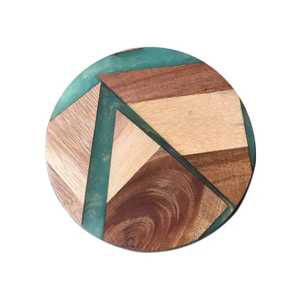 Classic Premium Solid Wood & Resin Eco-Friendly Customization Flower Resin <b>Coasters</b> Modern Geometric Design Table Mats & Pads - Product Image 4