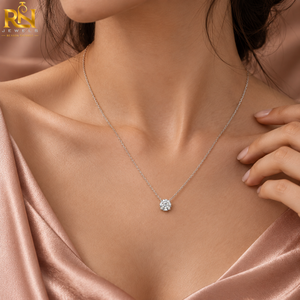 Vintage Round <b>Old</b> Mine Diamond Pendant <b>Necklace</b> Solitaire Chain Solid Gold 9K 14K 18K <b>Fine</b> <b>Jewelry</b> | Classic Luxury <b>Jewelry</b> Gift - Product Image 4