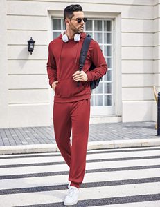 Men's Hoodie <b>Jogger</b> Set Custom Logo 2 Piece Tracksuit Jogging Wear Streetwear Casual Athletic Outfit Cotton Fleece 100% Cotton - Product Image 2