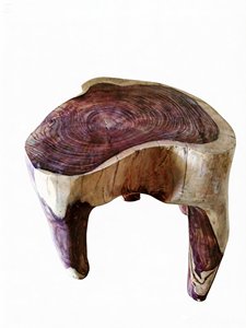 Oferta Especial: Taburetes Otomanos Pequeños de Madera Clásica con Tres Patas, de Tronco de Palisandro Sono, para Cocina, Dormitorio, Sala de Estar y Terraza - Product Image 2