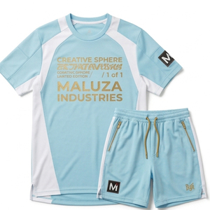 Ensemble complet de maillot de football personnalisé imprimé par transfert thermique, tissu respirant, maillot et short de football, tailles plus, uniformes d'équipe pour match - Product Image 1