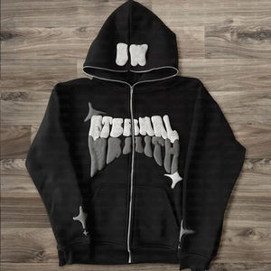 Custom Heavyweight 500GSM Puff Print Hoodie Unisex Oversized Acid Wash Streetwear Drop Shoulder Cotton Pullover Blank Sweatshirt - Product Image 6