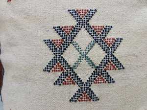 Hand-Embroidered Tribal Geometric Pattern Decorative <b>Cushion</b> <b>Cover</b> with Tassels - Product Image 5