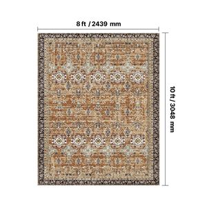 Tappeto Vintage Anti-Skid Anti-strappo verde marrone 8X10 ft ampio Set tappetino - Product Image 3